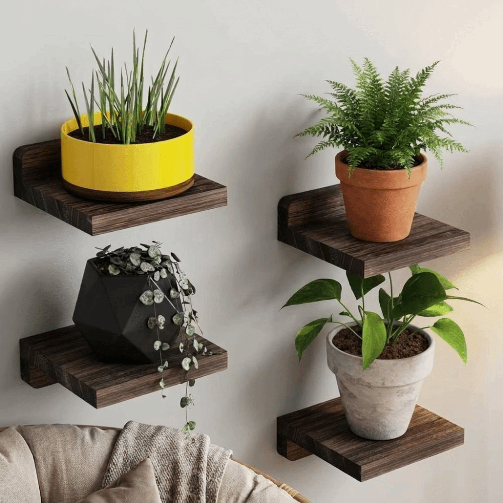 4PCS Wood Small Floating Shelv - огляд і ціна Flower Wall Panel