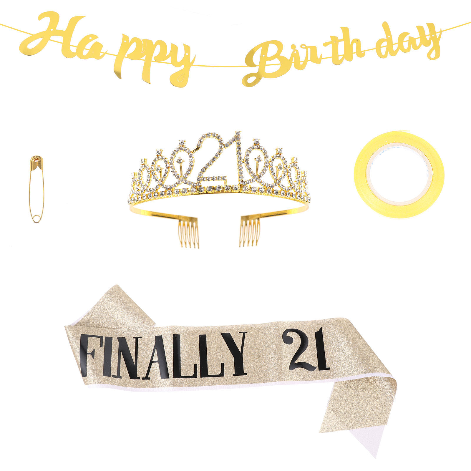 1Set Birthday Crown Glitter Ba - огляд і ціна Birthday Sash Glitter