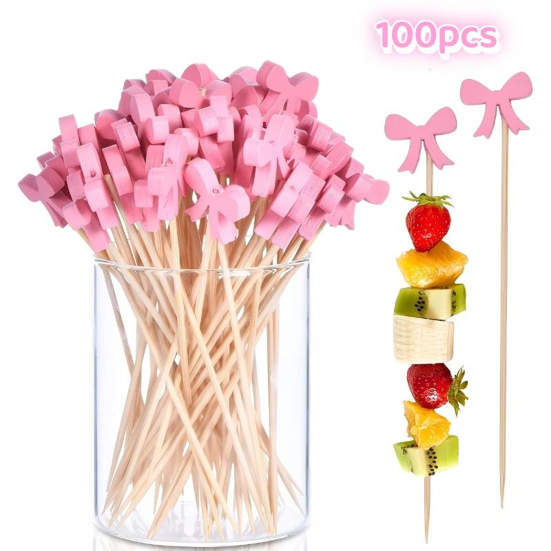 Wooden Bow Cocktail Picks 100P - огляд і ціна Centerpiece Stick