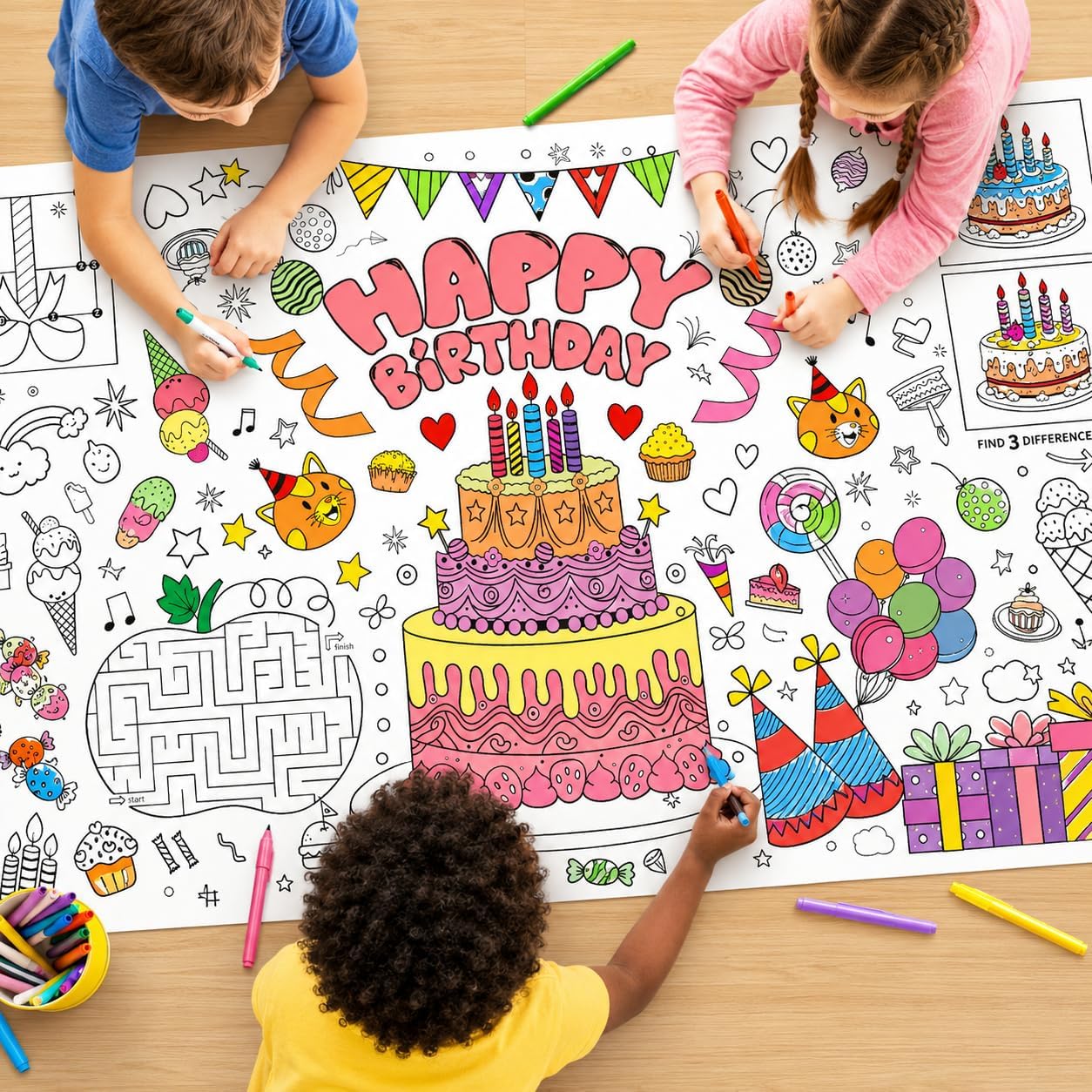 Kids Giant Coloring Poster DIY - огляд і ціна Table Cloth Disposable