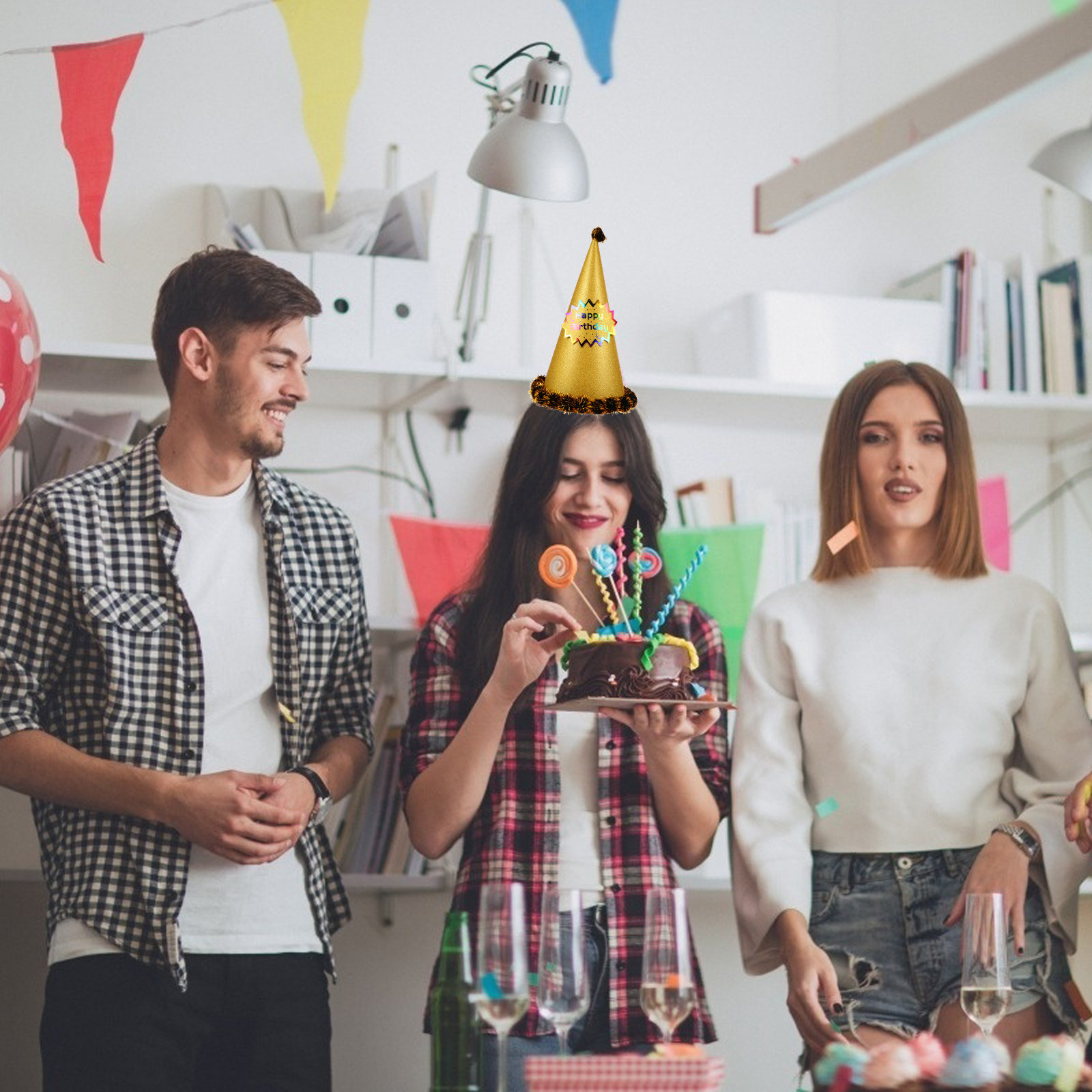 Golden Cone Shaped Party Hat B - огляд і ціна Party Hat Cone