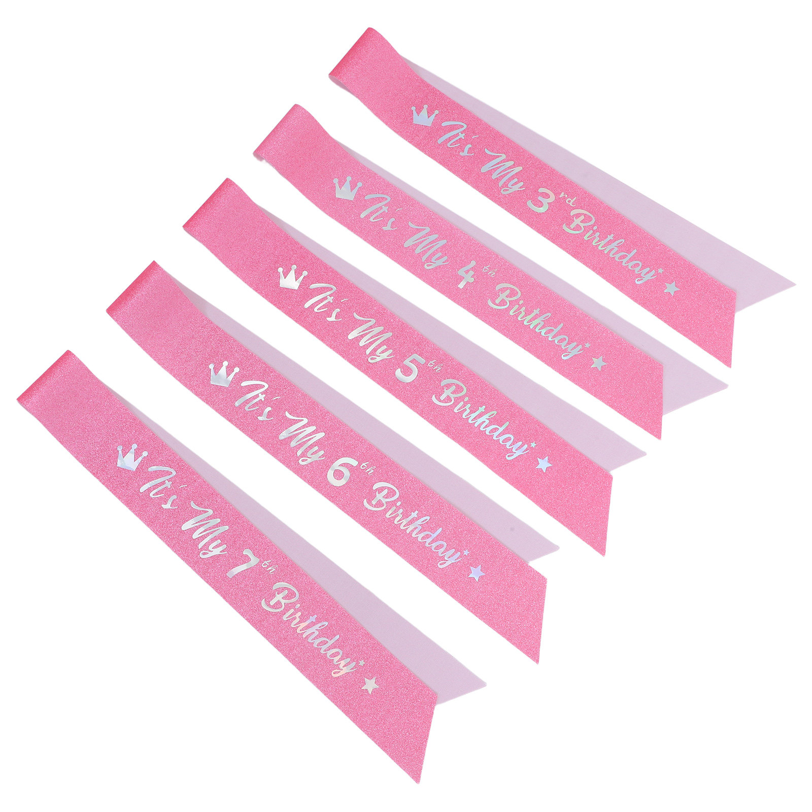 5Pcs Glitter Happy Birthday Sa - огляд і ціна Birthday Sash Glitter