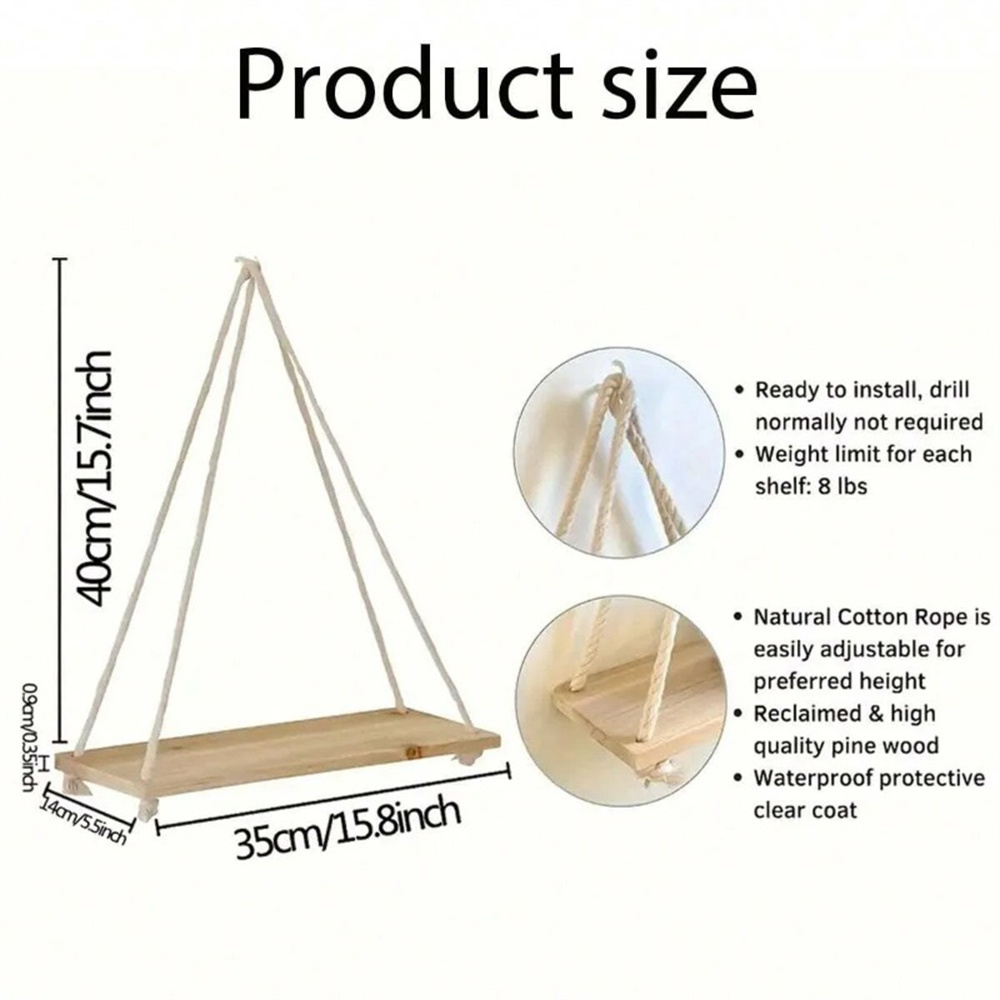 1Set Wood Hanging Shelves Swin - огляд і ціна Flower Wall Panel