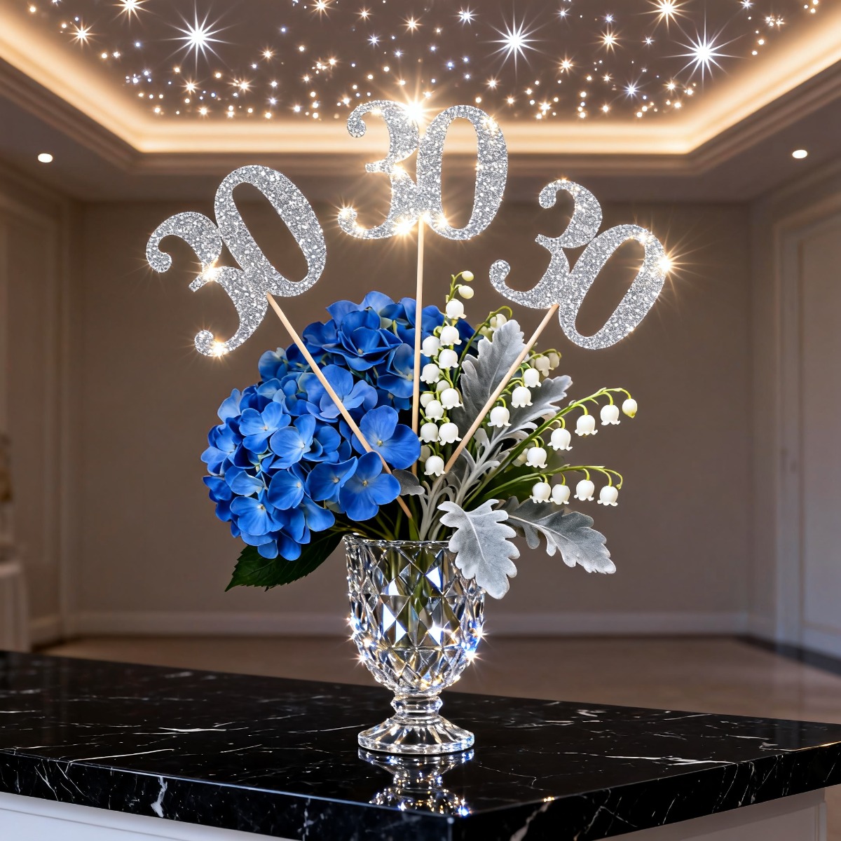 9pcs Silver Glitter 30th Birth - огляд і ціна Centerpiece Stick